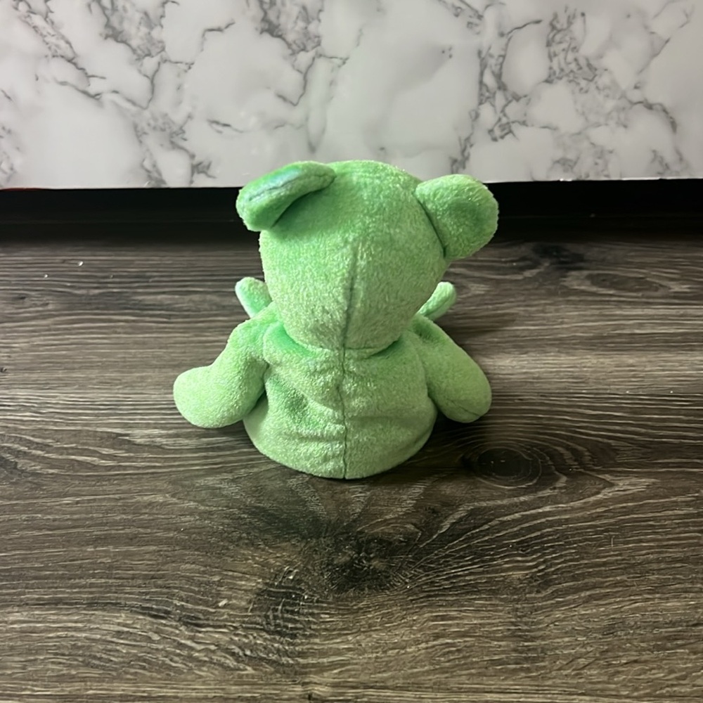 Kicks Green Bear Beanie Stuffed Animal - Picture 3 of 3
